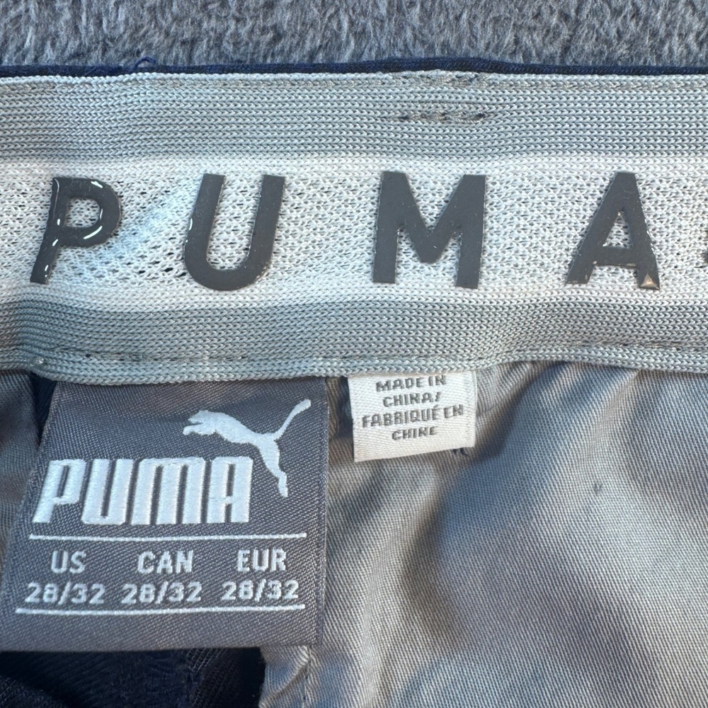 Puma Mens Jackpot Golf Pants Navy Blue‎ Micro Check 595363-01 Size 28x32 - Picture 6 of 6